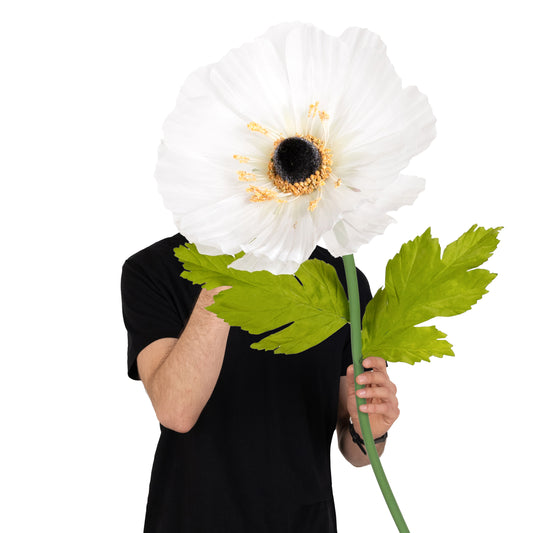 Coreopsis artificial D35xH105 cm alb cu tulpina gigant L fara suport