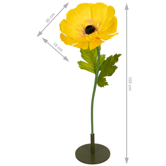 Coreopsis artificial D35xH105 cm galben cu tulpina gigant fara suport