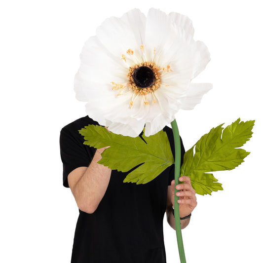 Coreopsis artificial D35xH105 cm ivory cu tulpina gigant L fara suport