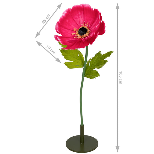 Coreopsis artificial D35xH105 cm roz magenta cu tulpina gigant fara suport