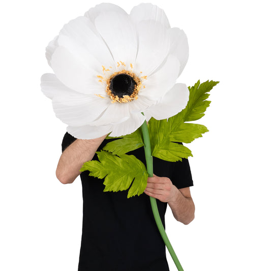 Coreopsis artificial D45xH128 cm alb cu tulpina gigant fara suport