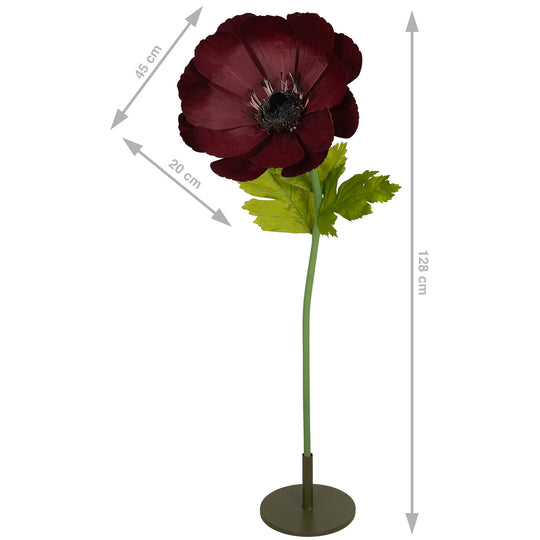 Coreopsis artificial D45xH128 cm burgundy cu tulpina gigant fara suport