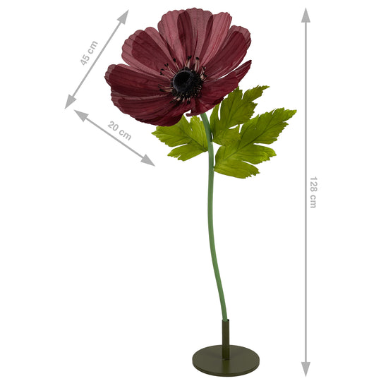 Coreopsis artificial D45xH128 cm burgundy cu tulpina gigant XL fara suport