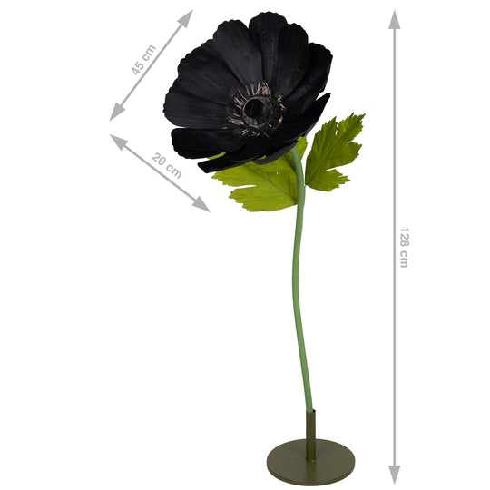 Coreopsis artificial D45xH128 cm negru cu tulpina gigant fara suport