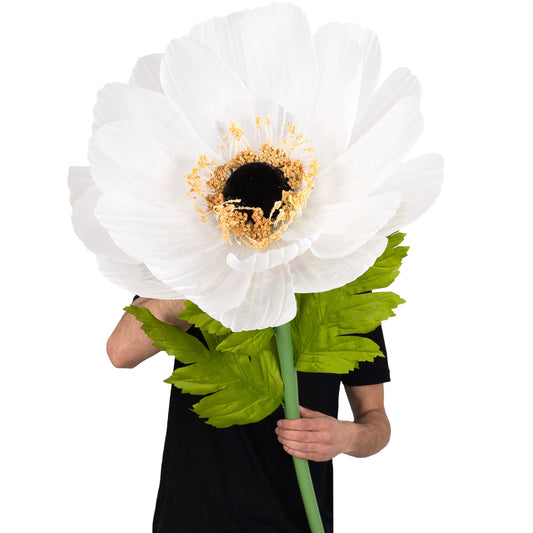 Coreopsis artificial D55xH150 cm alb cu tulpina gigant XXL fara suport
