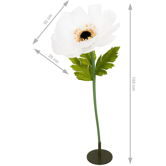 Coreopsis artificial D55xH150 cm alb cu tulpina gigant XXL fara suport