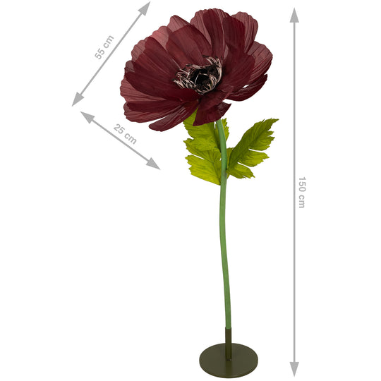 Coreopsis artificial D55xH150 cm burgundy cu tulpina gigant XXL fara suport