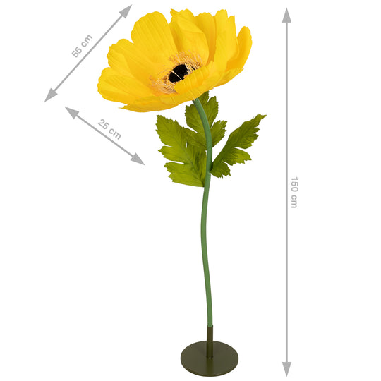 Coreopsis artificial D55xH150 cm galben cu tulpina gigant fara suport