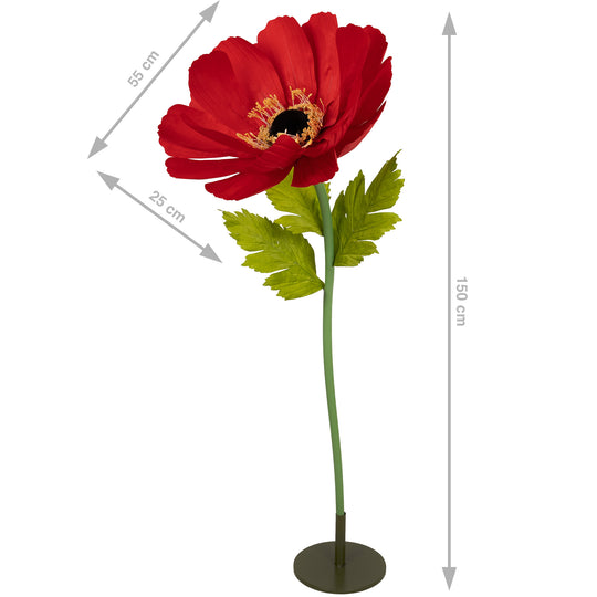 Coreopsis artificial D55xH150 cm rosu cu tulpina gigant fara suport