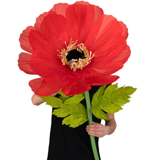 Coreopsis artificial D55xH150 cm rosu cu tulpina gigant XXL fara suport