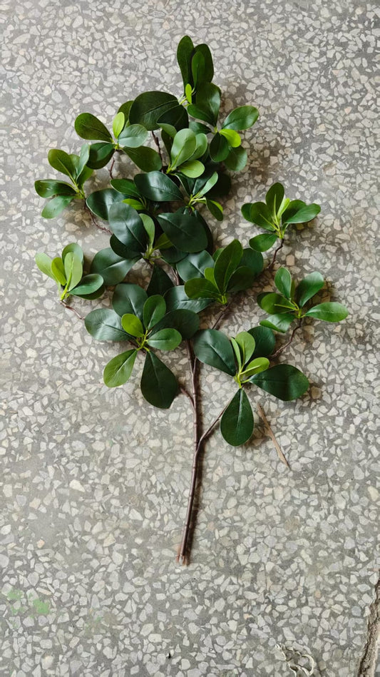 Crenguta artificiala cu frunze de Ficus orient 105 frunze verzi