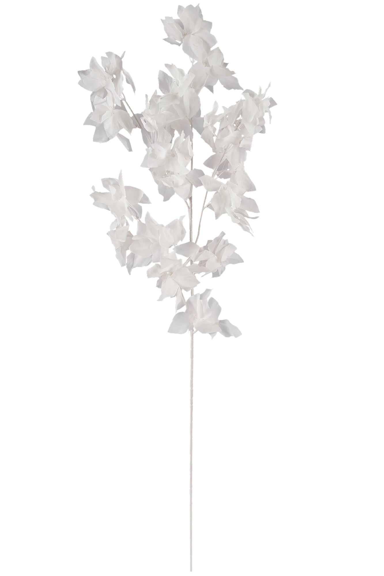 Crenguta cu flori artificiale albe de bougainvilea H86 cm