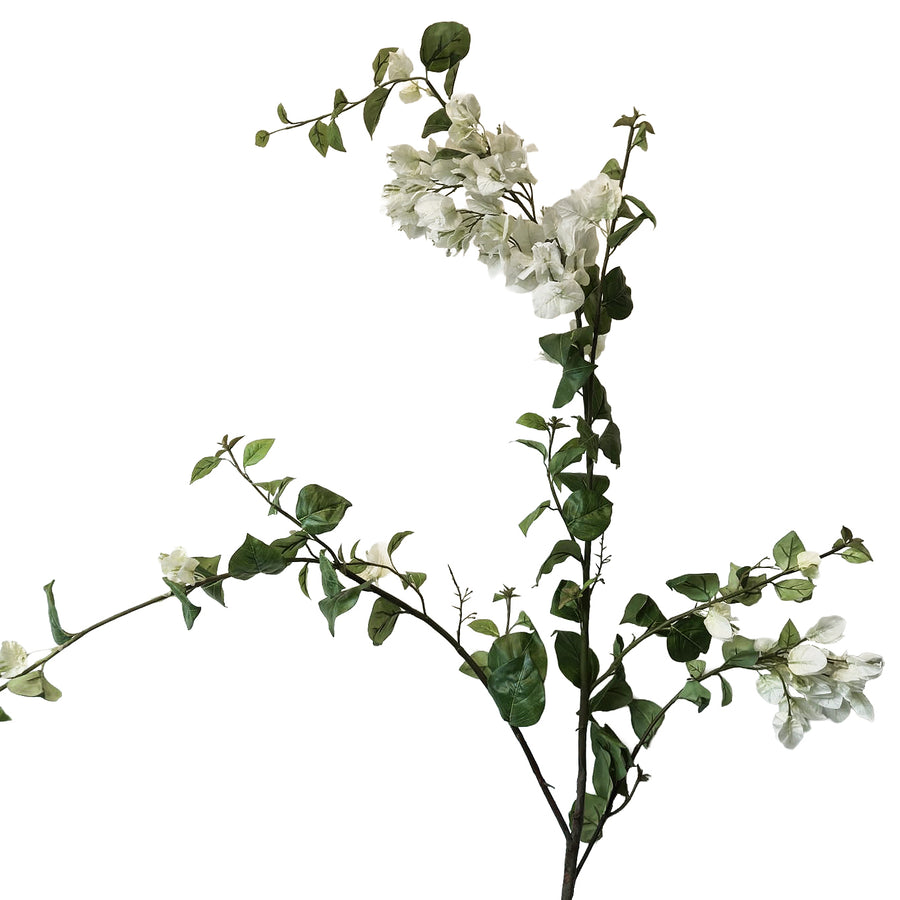 Crenguta cu flori artificiale albe de Bougainvillea 150 cm set HO