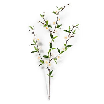 Crenguta cu flori artificiale albe de Cires H64 cm