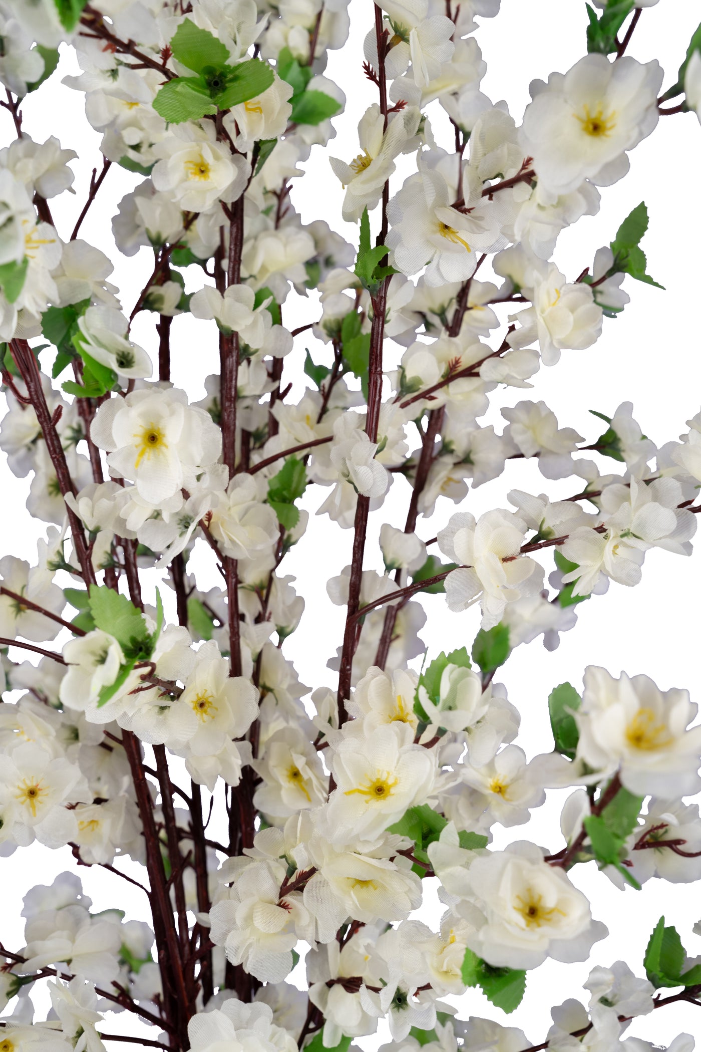 Crenguta artificiala de piersic cu flori H120 cm. alb