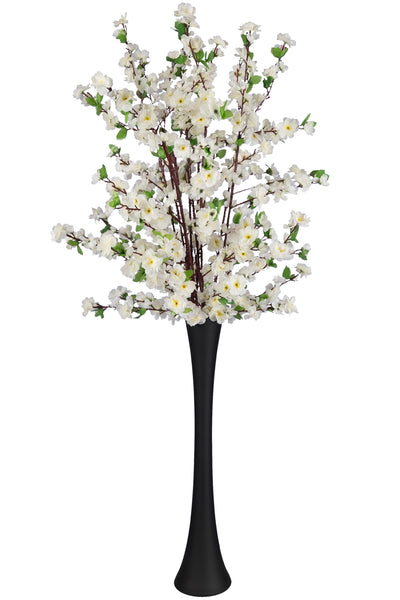 Crenguta artificiala de piersic cu flori H120 cm. alb