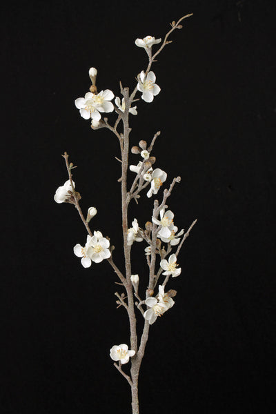 Creanga decorativa Crenguta decorativa cu flori Quince 91 cm alb