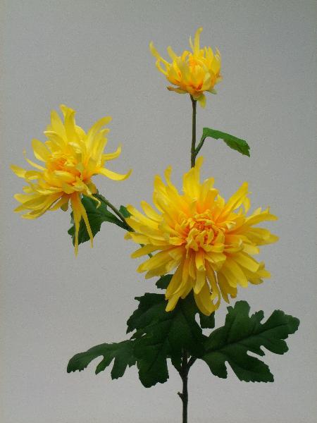 Crizantema artificiala galbena Spider D12x10x8xH70 cm HO