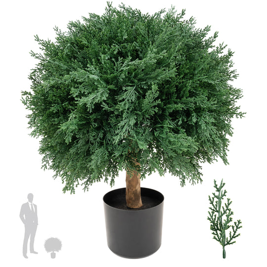 Cypress artificial cu 1044 frunze bol D40xH55 cm cu protectie UV