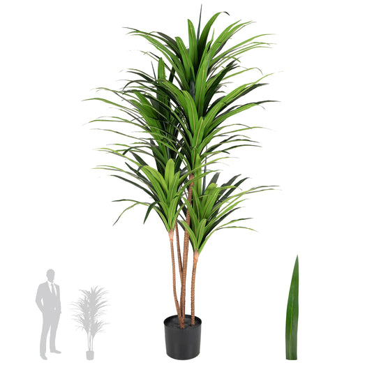 Dracaena artificial marginata cu 180 frunze verzi H150 cm