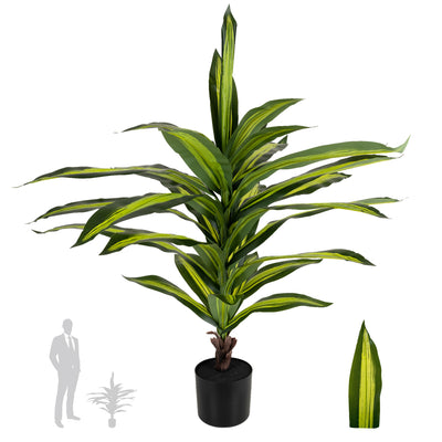 Dracaena artificiala cintho cu 31 frunze verzi D80xH110 cm