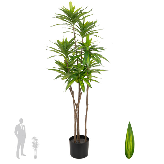 Dracaena artificiala H100cm fragrans cu frunze verzi