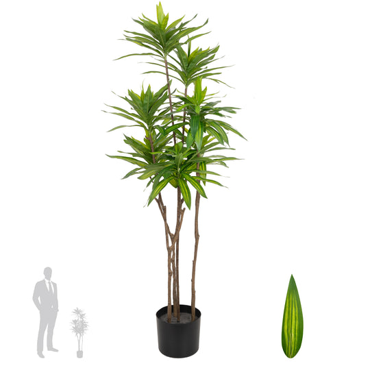Dracaena artificiala H100cm fragrans cu frunze verzi
