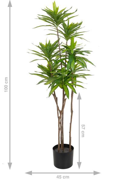 Dracaena artificiala H100cm fragrans cu frunze verzi