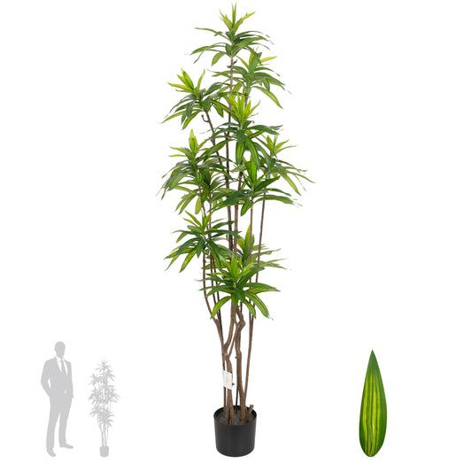 Dracaena artificiala H150cm fragrans cu frunze verzi