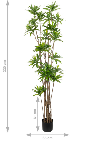 Dracaena artificiala H220cm fragrans cu frunze verzi