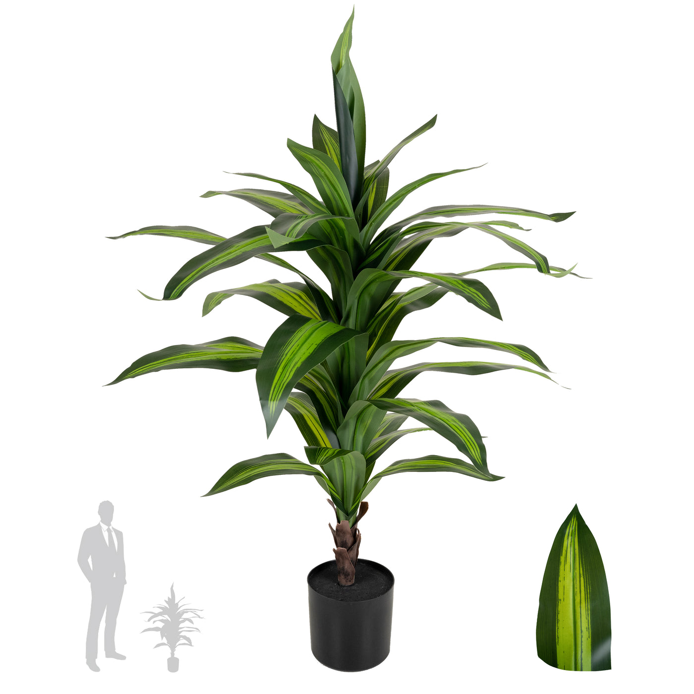 Dracaena artificiala janet craig cu 31 frunze verzi D80xH110cm