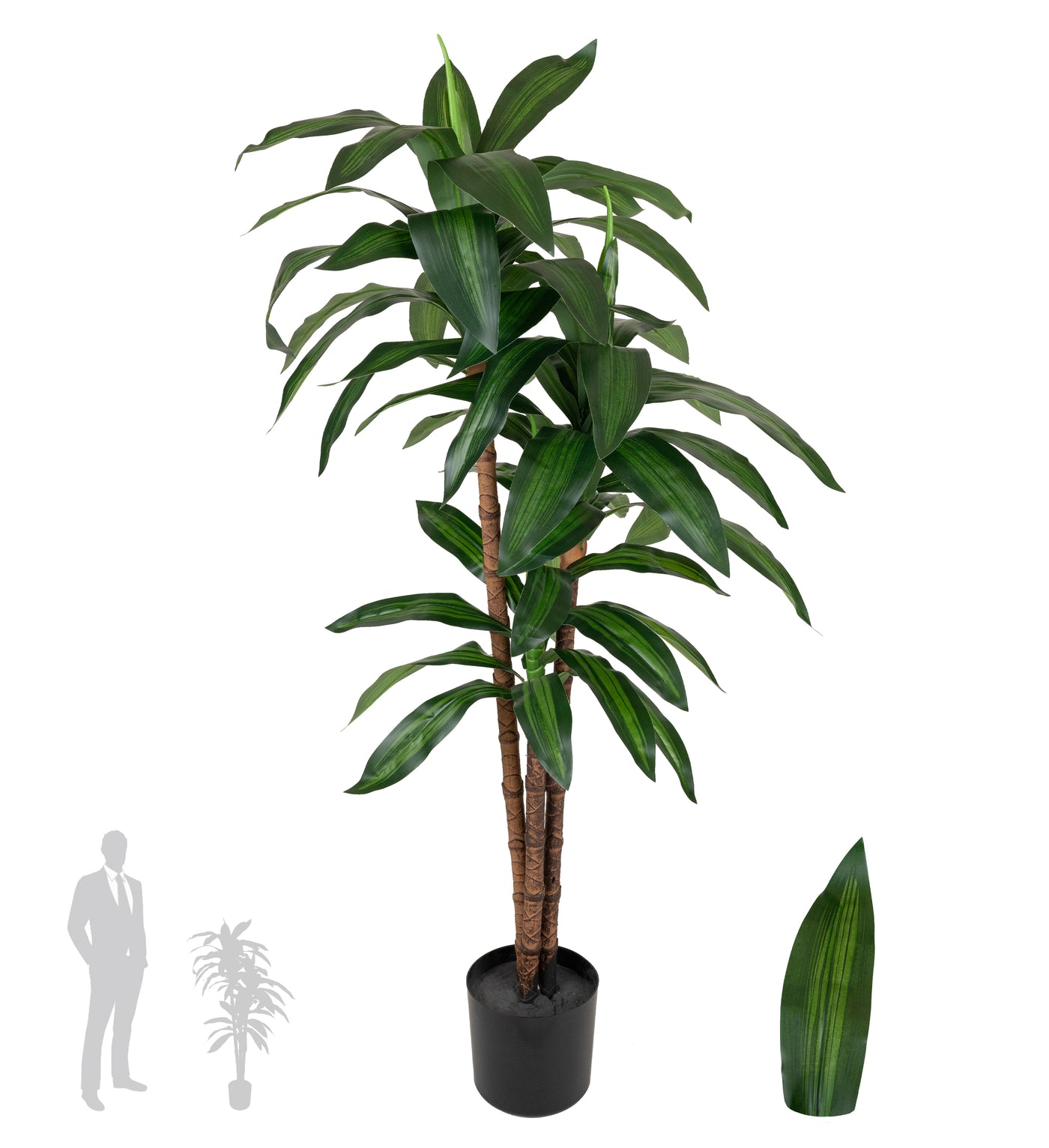 Dracaena artificiala Janet craig cu 54 frunze H120cm