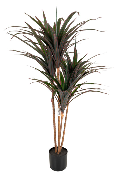 Dracaena artificiala marginata cu 110 frunze verde cu rosu H120 cm