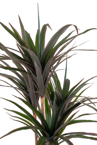 Dracaena artificiala marginata cu 110 frunze verde cu rosu H120 cm