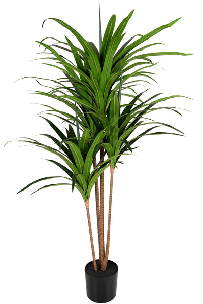 Dracaena artificiala marginata cu 110 frunze verzi H120 cm