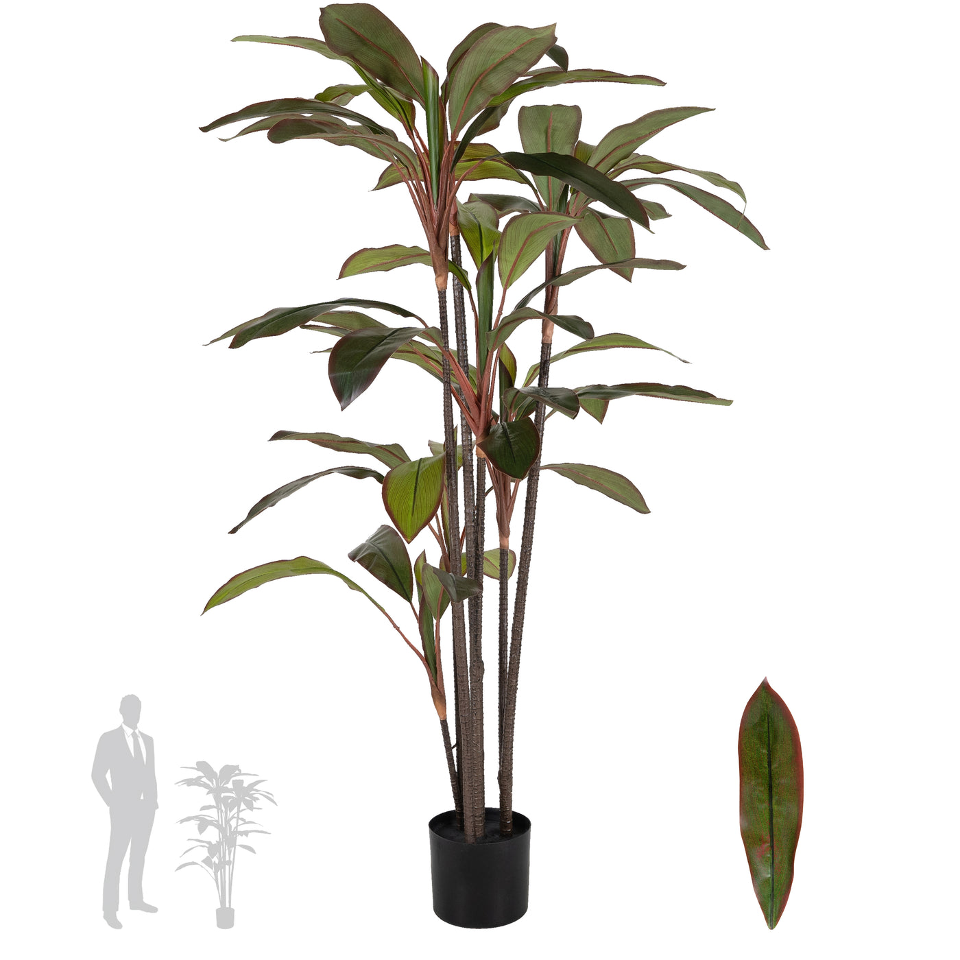 Dracaena marginata artificiala cu 50 frunze H130 cm