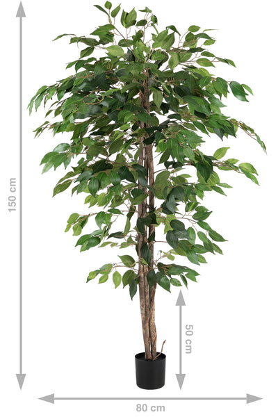 Copac artificial H150cm Ficus benjamina cu 882 frunze
