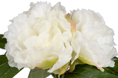 Floare artificiala Buchet de Bujori 25 cm HO alb