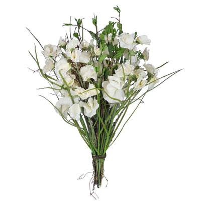 Floare artificiala Buchet Sweetpeea 35 cm HO alb