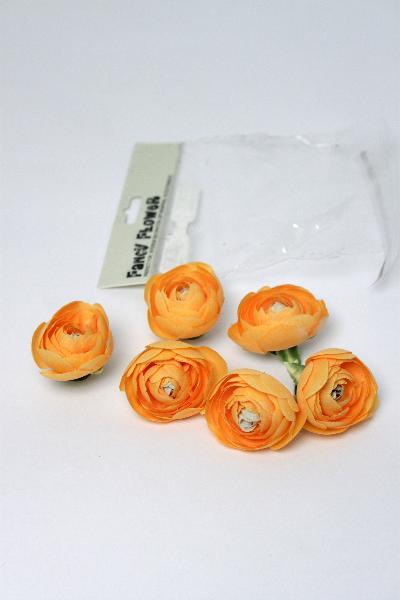 Flori de Ranunculus artificial galbene D4.5xH3 cm HO