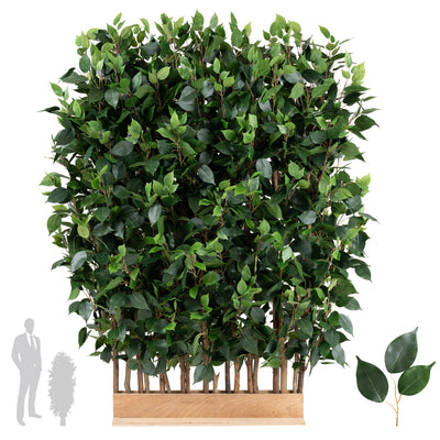 Gard artificial din Ficus H130cm cu lungime 70cm si grosime 50cm cu 3900 frunze