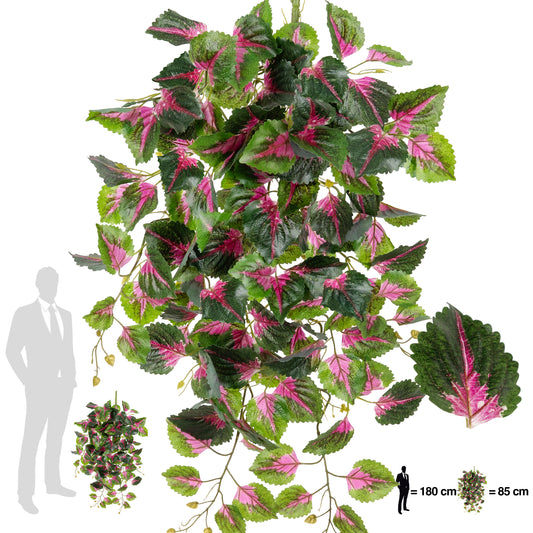 Ghirlanda artificiala begonia 90 cm verde - mov lila cu protectie UV