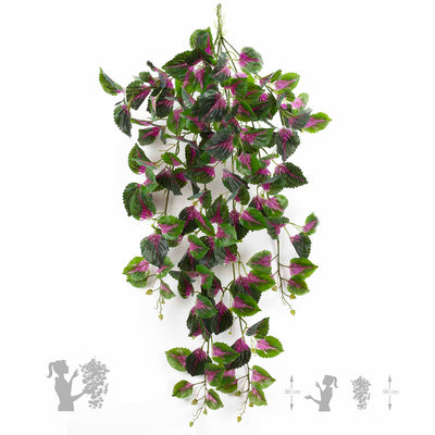 Ghirlanda artificiala begonia 90 cm verde - mov lila cu protectie UV