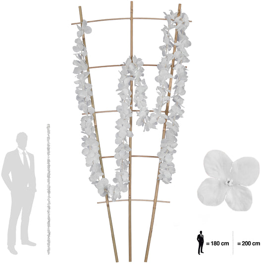 Ghirlanda artificiala de orhidee alba H200 cm