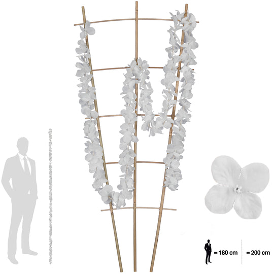 Ghirlanda artificiala de orhidee alba H200 cm