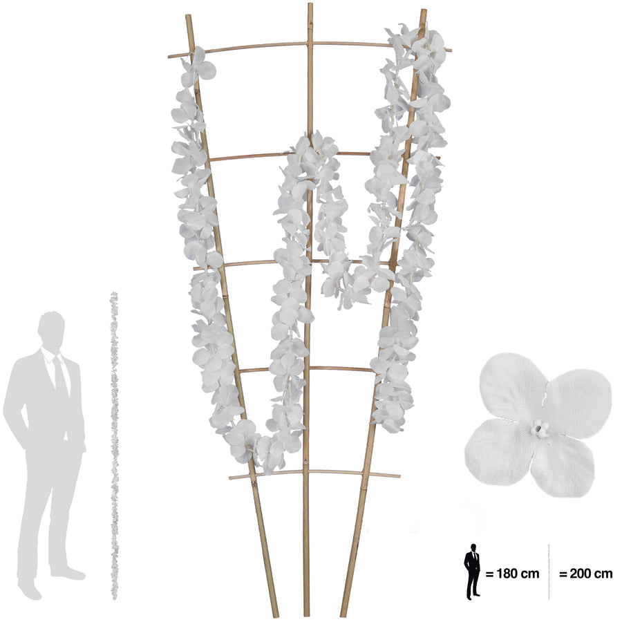 Ghirlanda artificiala de orhidee alba H200 cm