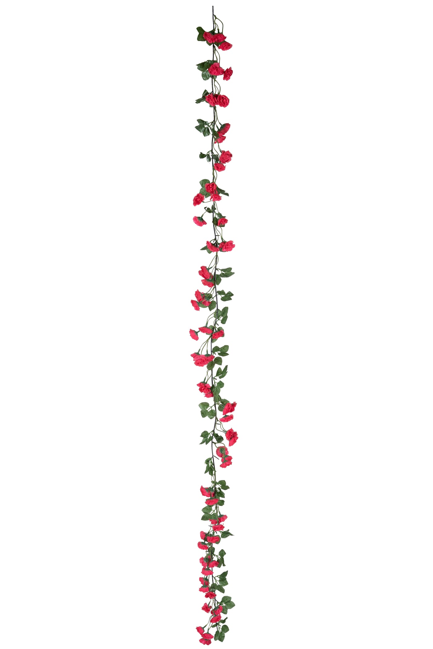 Ghirlanda artificiala din trandafiri cu 69 flori mini roz H180 cm