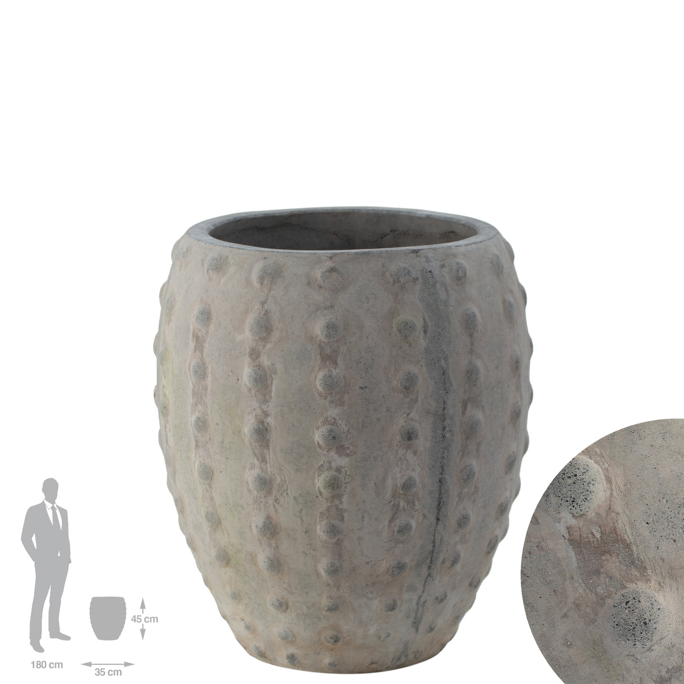 Ghivece Laos H45xD35 cm gri ciment