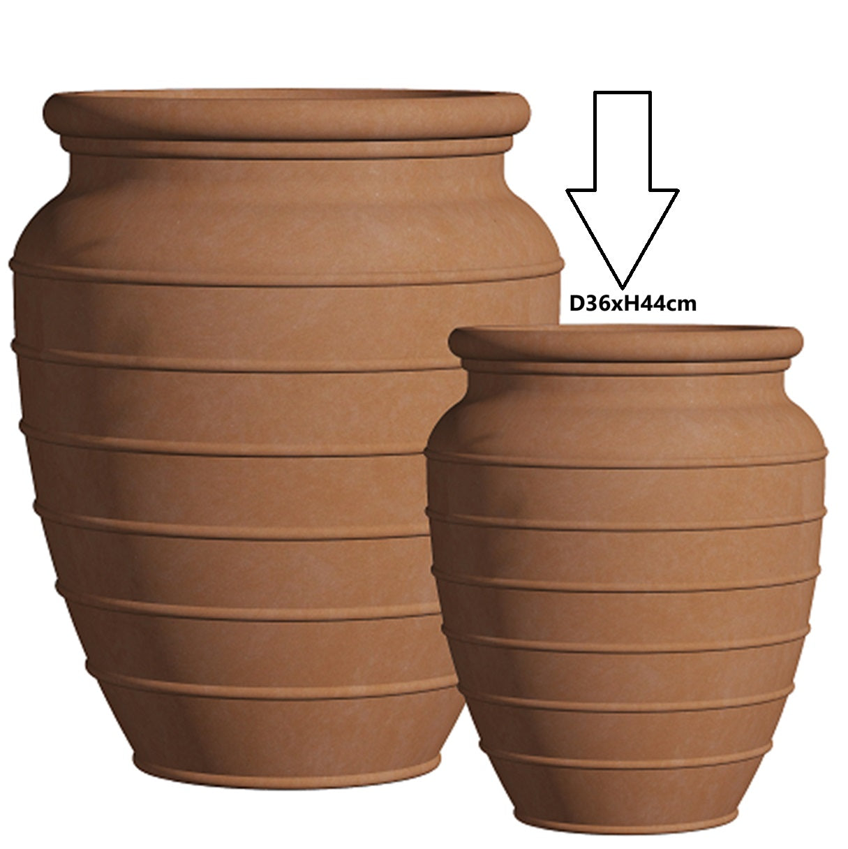 Ghiveci ceramic amfora D36xH44 cm teracota