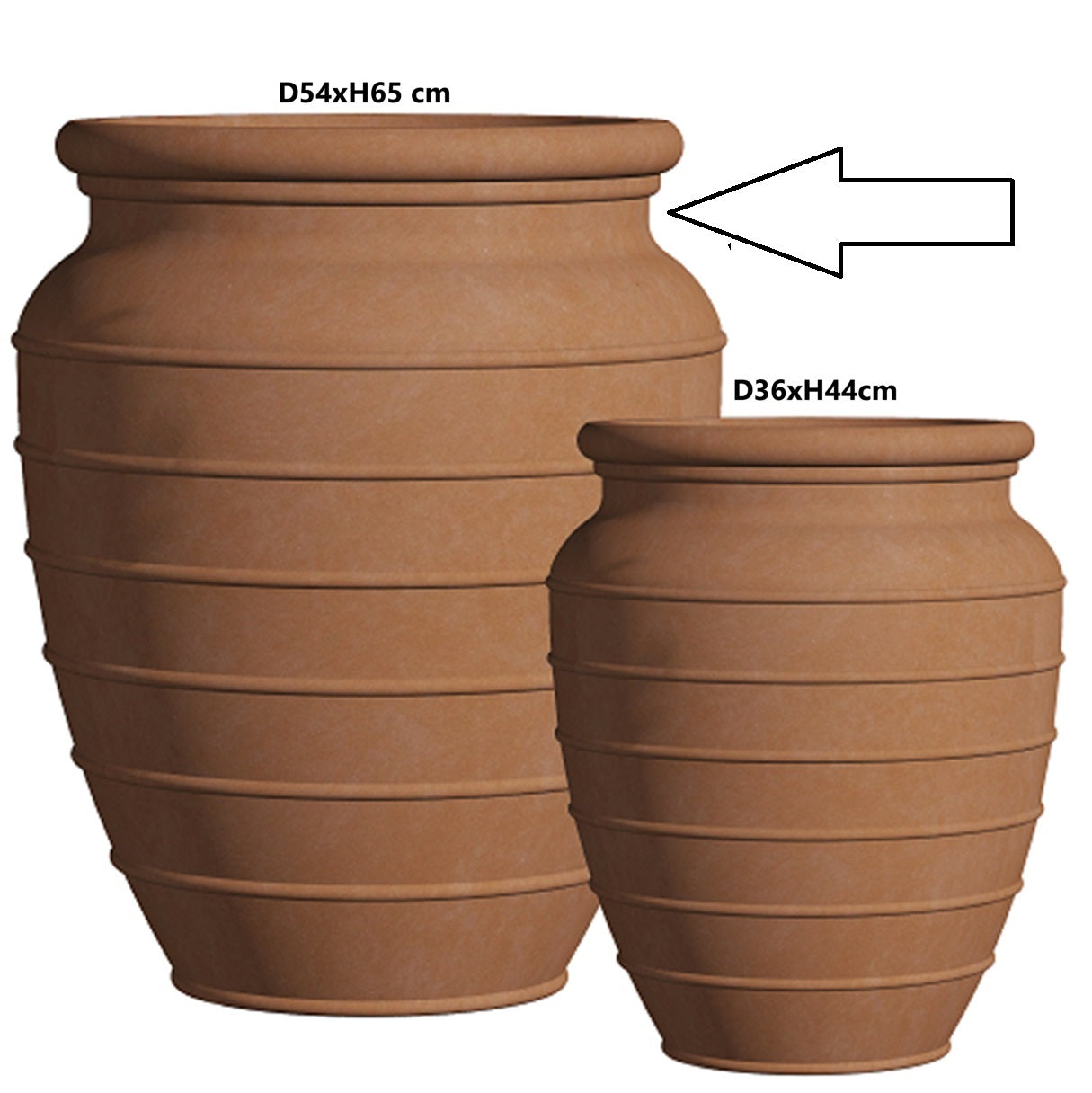 Ghiveci ceramic amfora D54xH65 cm teracota